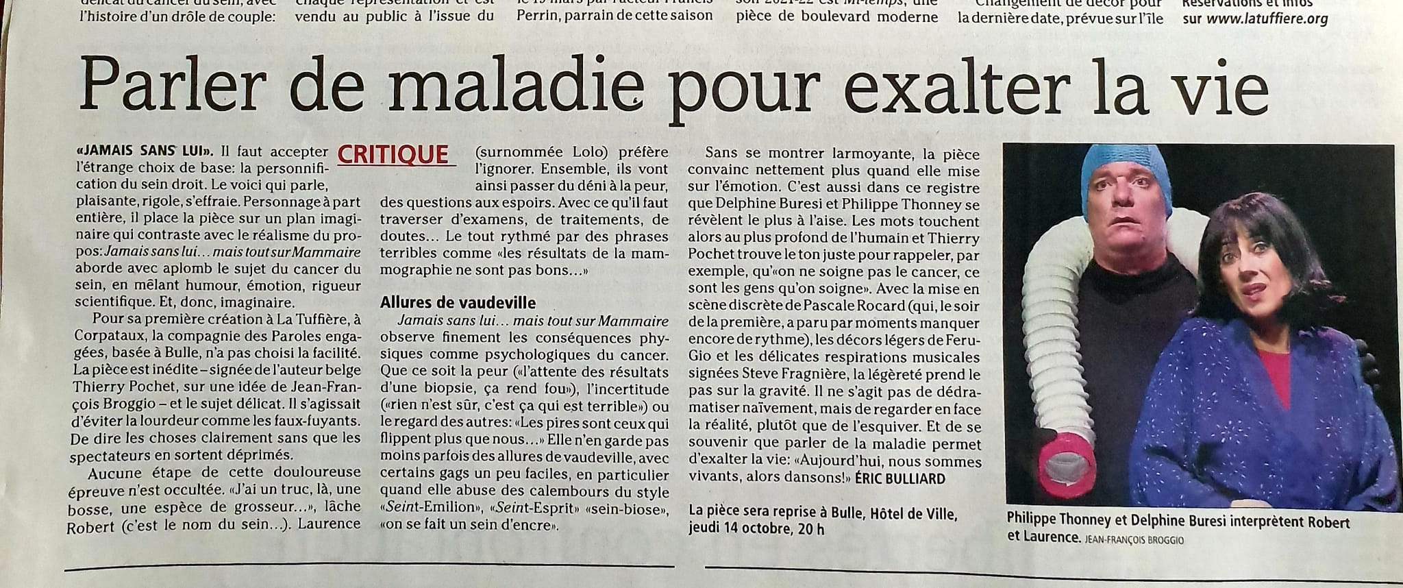 2021.presse -de la gruyère -Jamais sans lui critique